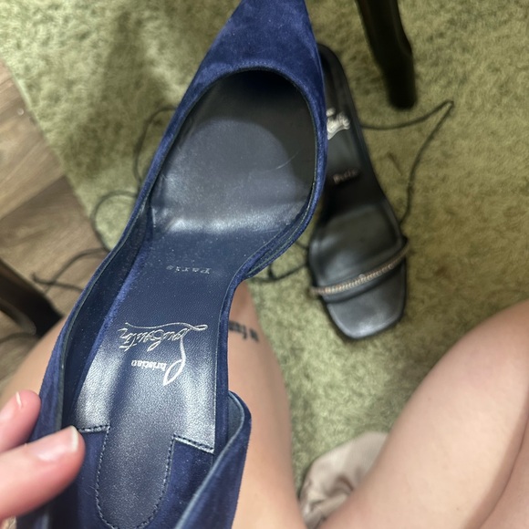 Christian Louboutin Navy Iriza Heels - Picture 12 of 16